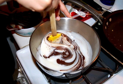 pour mixture